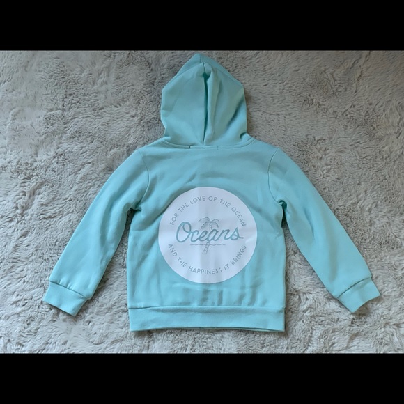 Oceans Of Love And Happiness | Blue Zip Up Hoodie | 4T - Picture 2 of 13